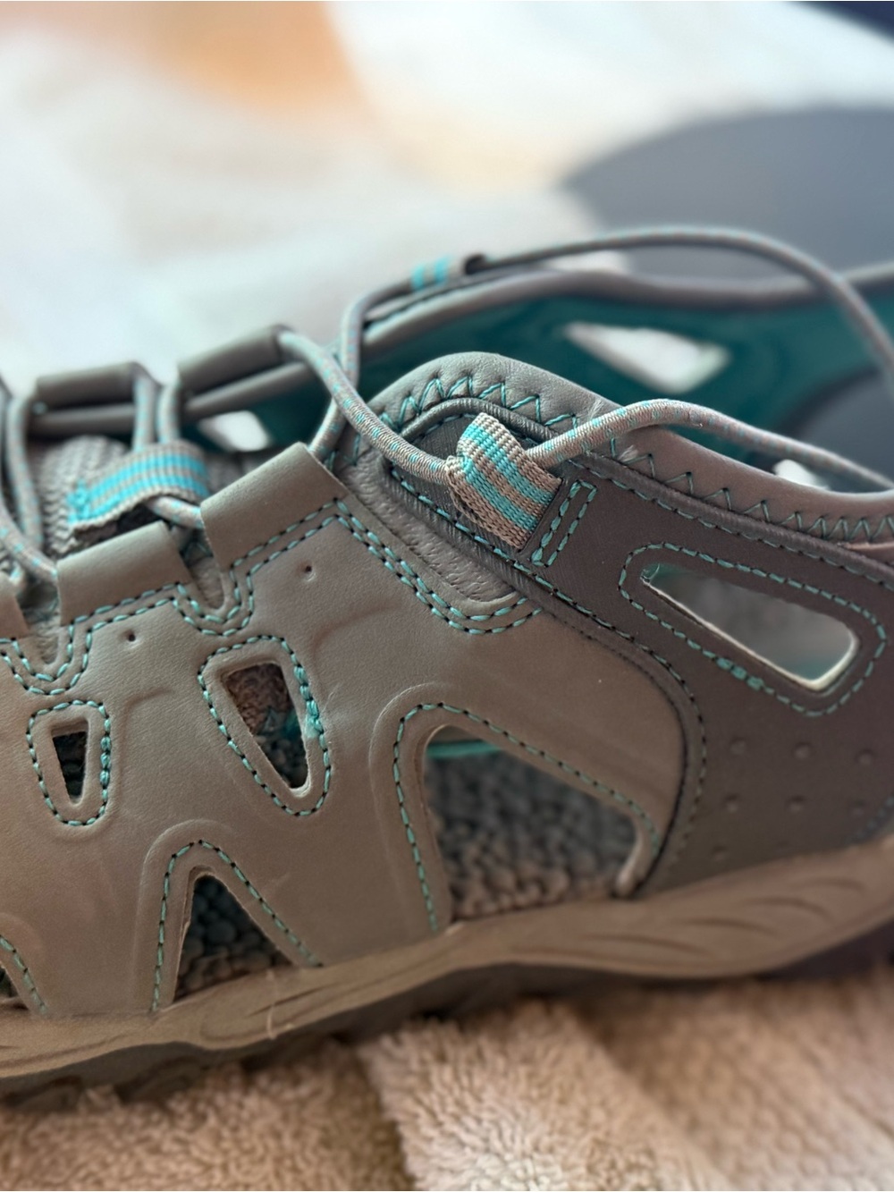 Canon Gray and Teal Women's Outdoor Sandals